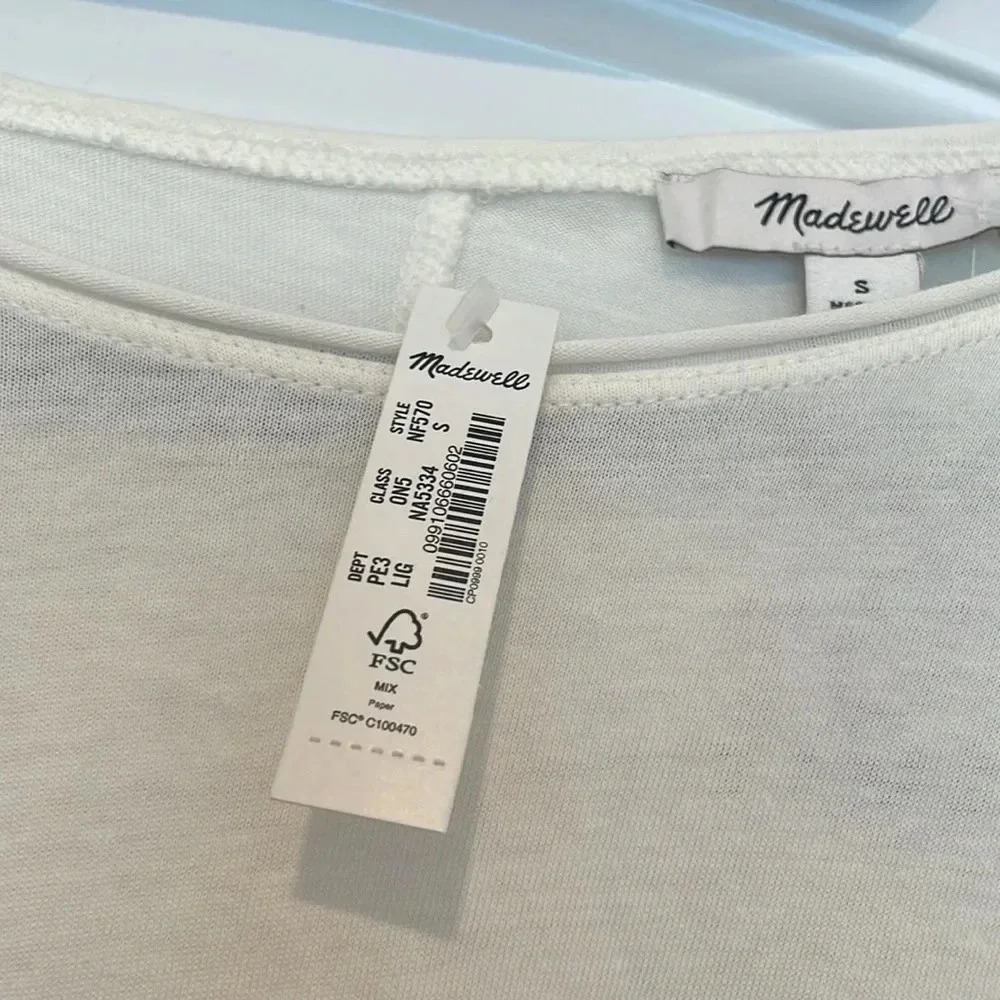 NWT Madewell Softfade Cotton Cover-Up Tank Dress White Minimalist Style #NF570 - Picture 6 of 11